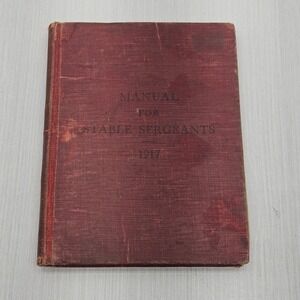 1917 Manual for Stable Sergeants US Government Printing Office Antique Book